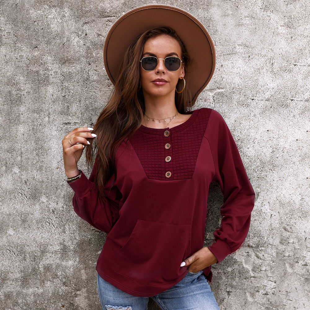 Title 5, Pure Color Top Casual Vacation Chic Design Sweater