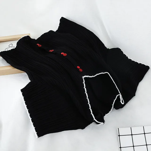 Round Neck Top Short Knit Sweater Women's Thin Short Sleeve T shirt Shirt Black - Shop at LoveMi