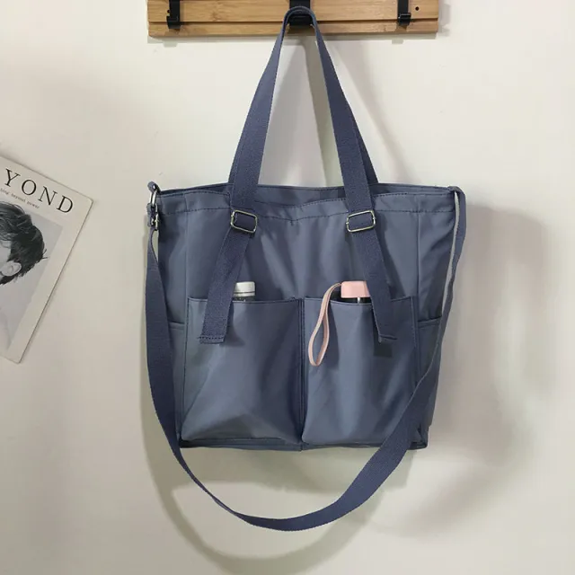 Waterproof Bag Large Capacity Canvas Messenger Shoulder Blue - Shop at LoveMi