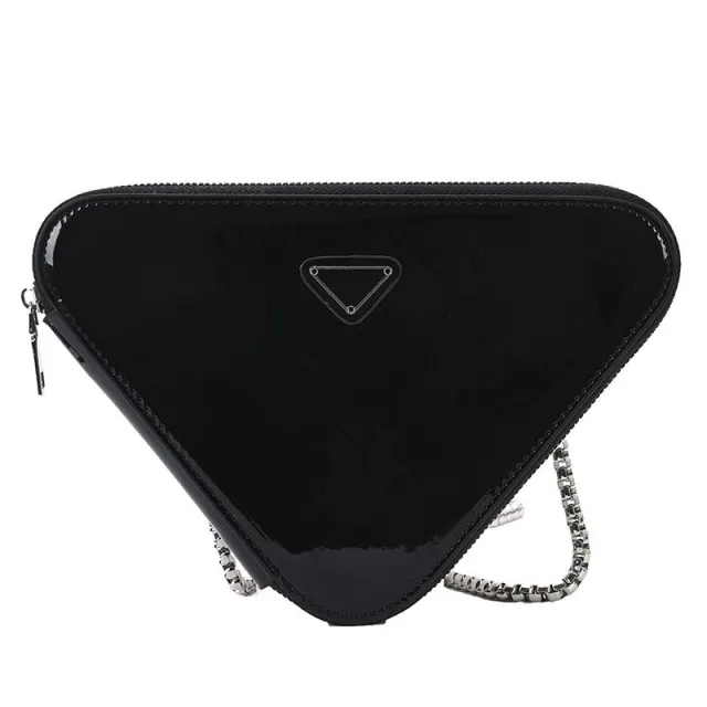 Niche Design Bag Female New Patent Leather Bright Black - Shop at LoveMi