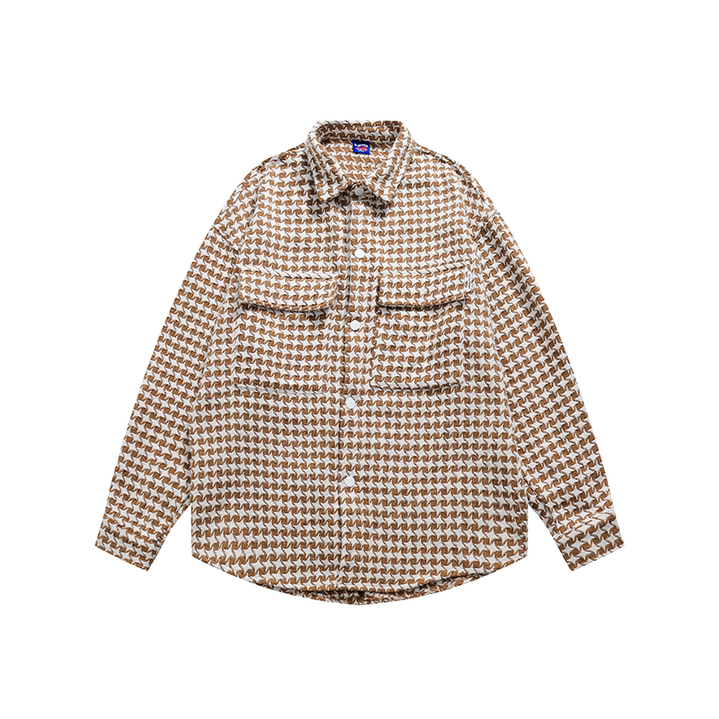 American Thousand Bird Check Shirt Plaid Coat Loose And Versatile