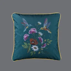 Living Room Sofa Retro Tassel Backrest Cushion Pillow Waist Pillow With Core - Hummingbird Blue - View 1