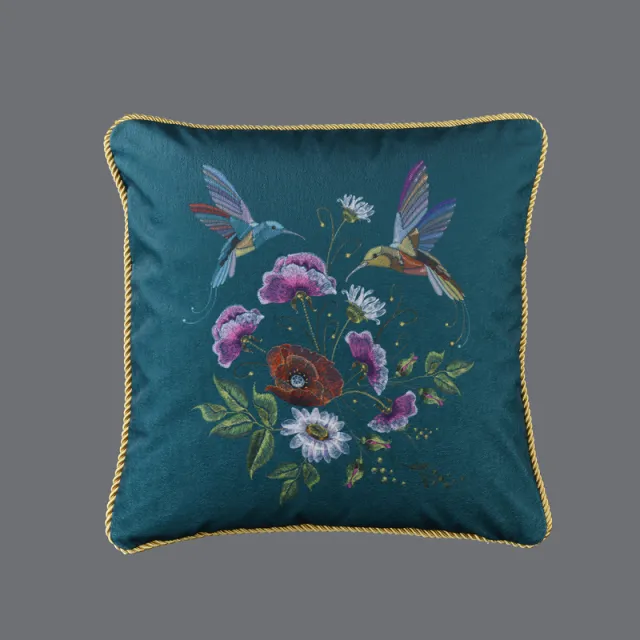 Living Room Sofa Retro Tassel Backrest Cushion Pillow Waist Pillow With Core Hummingbird Blue - Shop at LoveMi