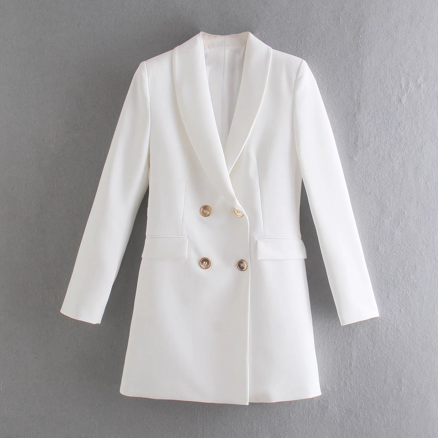 Title 11, Solid Color Double Breasted Graceful Suit Jacket