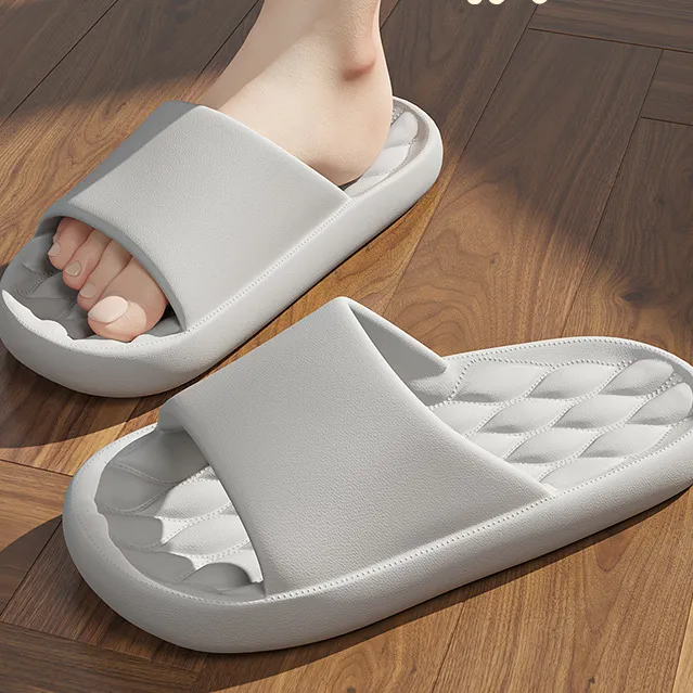 Soft Slippers Summer Floor Bathroom Shoes Women Men Grey - Shop at LoveMi