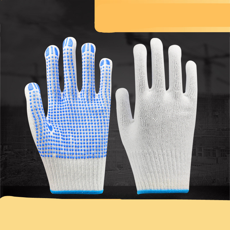 Bleached Ten-pin Non-slip Wear-resistant Pvc Beaded Gloves - 2