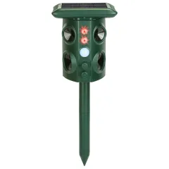 Solar Ultrasonic Animal Repeller Solar Powered Animal Repellent Chaser With PIR Motion Sensor IP54 Waterproof Sound Flashing Light For Deer Raccoon... - View 1