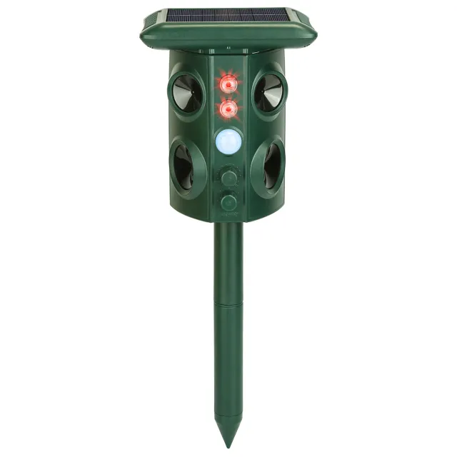 Solar Ultrasonic Animal Repeller Solar Powered Animal Repellent Chaser With PIR Motion Sensor IP54 Waterproof Sound Flashing Light For Deer Raccoon... Green - Shop at LoveMi