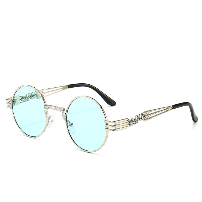 Silver frame transparent cyan