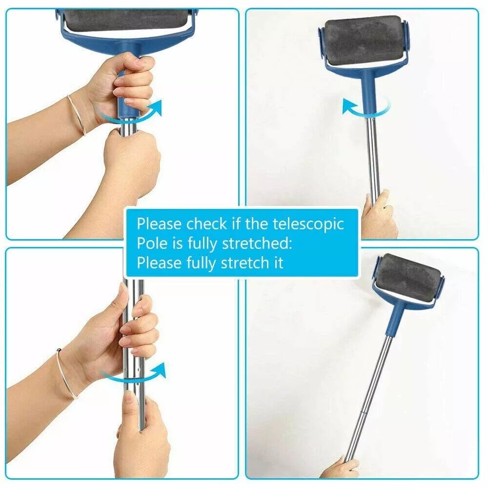 8PCS Paint Roller Kit Home Wall Ceiling Handle Decorating Tool Runner Brush Set — image 7