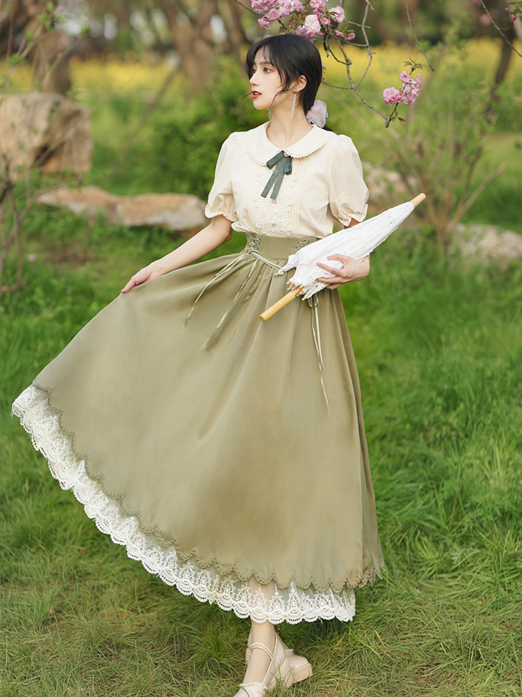 Embroidered A-Line Long Dress, picture 3 of 10