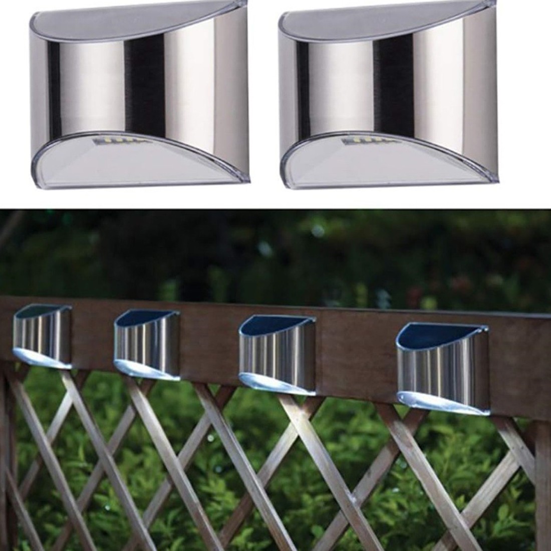 4PCS Super Bright Solar Powered Door Fence Wall Lights LED Outdoor Garden Lamp