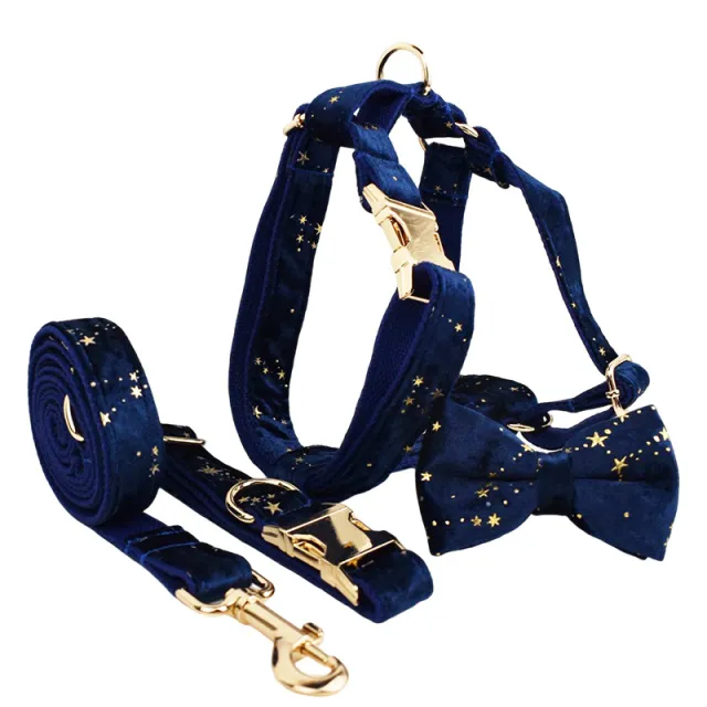 Pet Collar Dog Fabric Velvet Blue - Shop at LoveMi