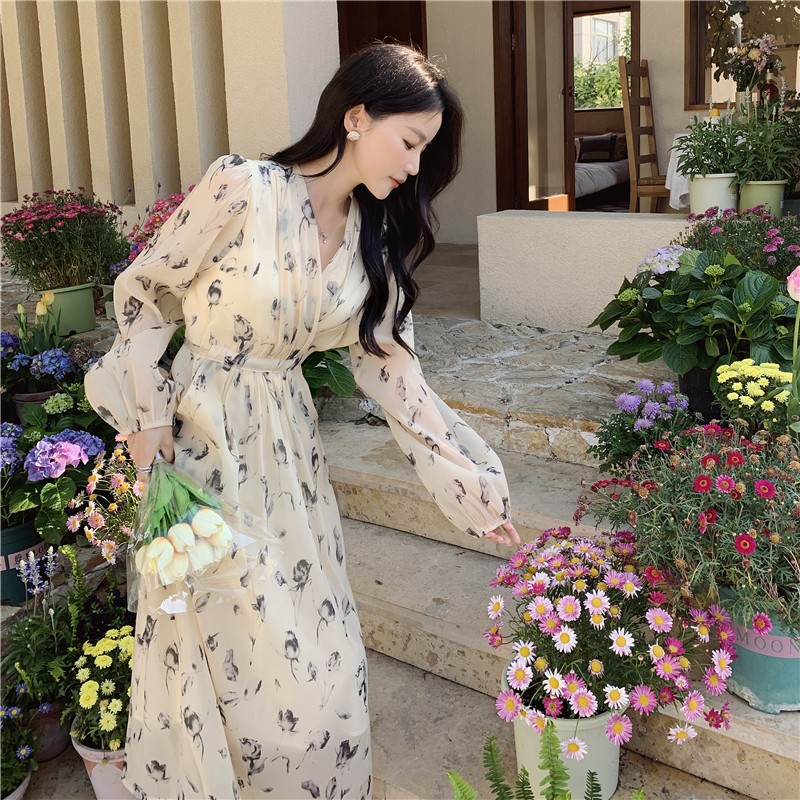 Floral Puff-Sleeve Maxi Dress, picture 3 of 6