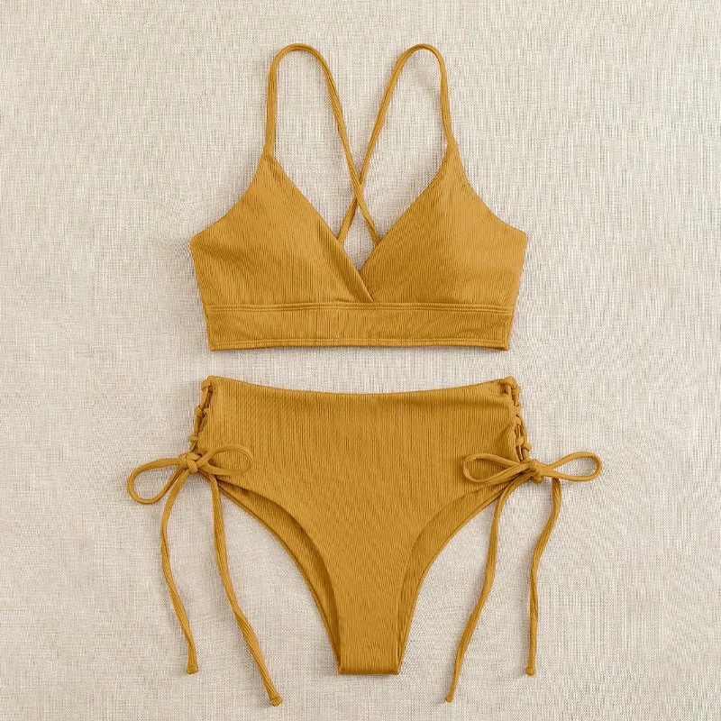 Bikini Split Swimsuit For Women - Yellow