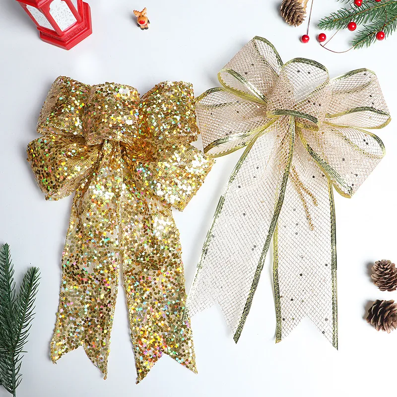 Christmas Bow Ribbon Mesh Finished Product – image 2