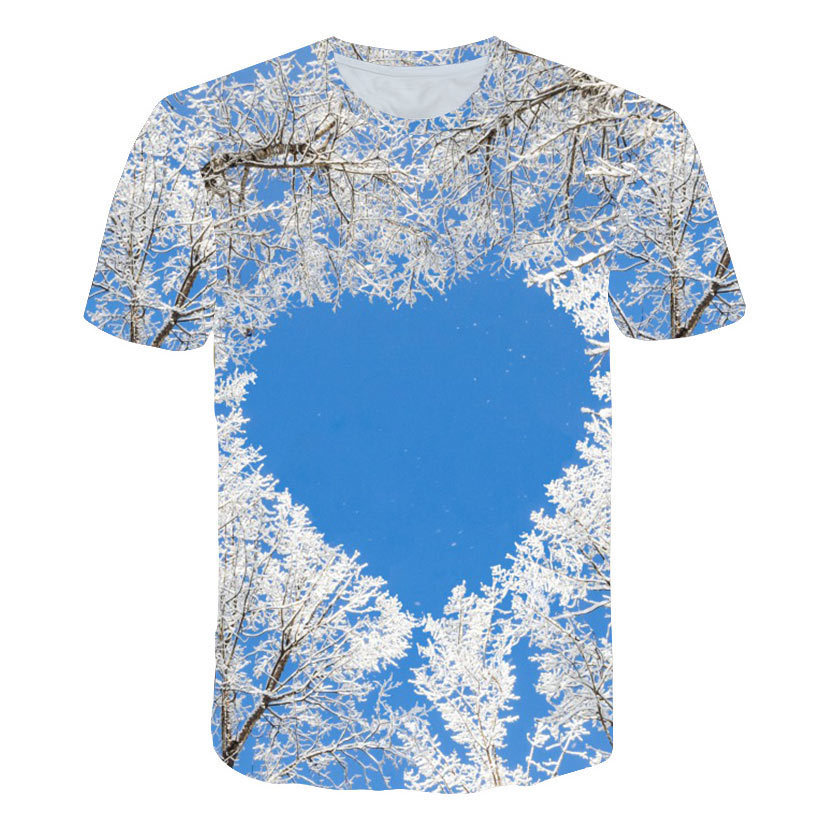 Title 7, Heren T-shirt met 3D Wanli Snow Mountain print,...