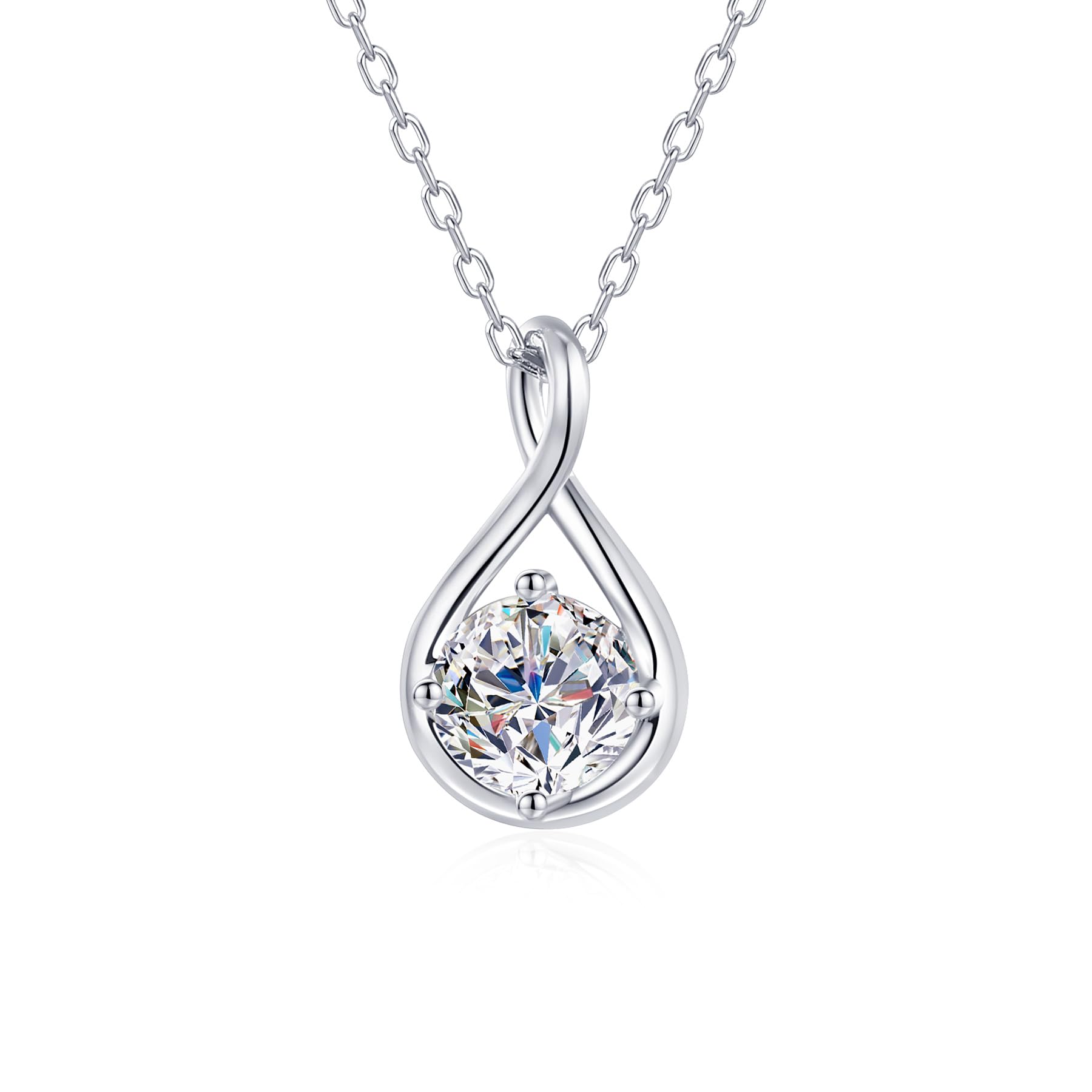 1CT Moissanite Infinity Necklace For Women, S925 Sterling Silver Gift For Her Women Wife Girlfriend, D Color VVS1 Love Pendant Necklace For Anniversary Birthday Valentine Christmas Wedding Mother Day