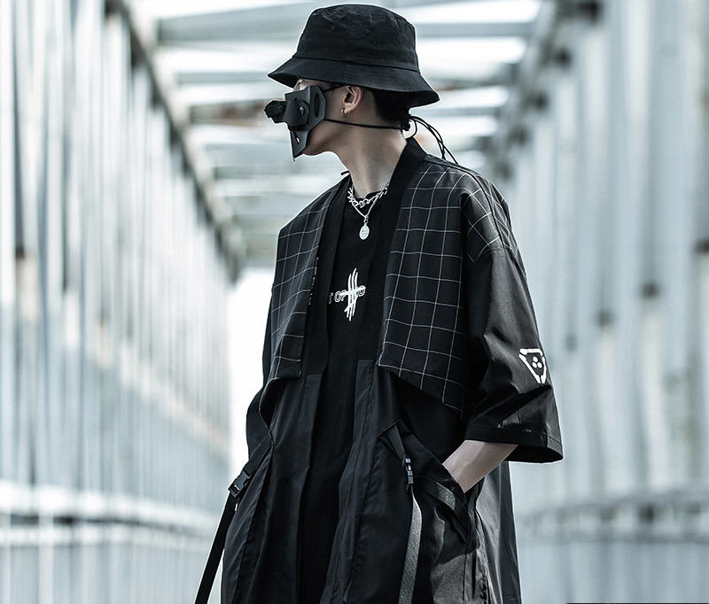 Men's Loose Retro Style Stitched Three-quarter Sleeve Shirt