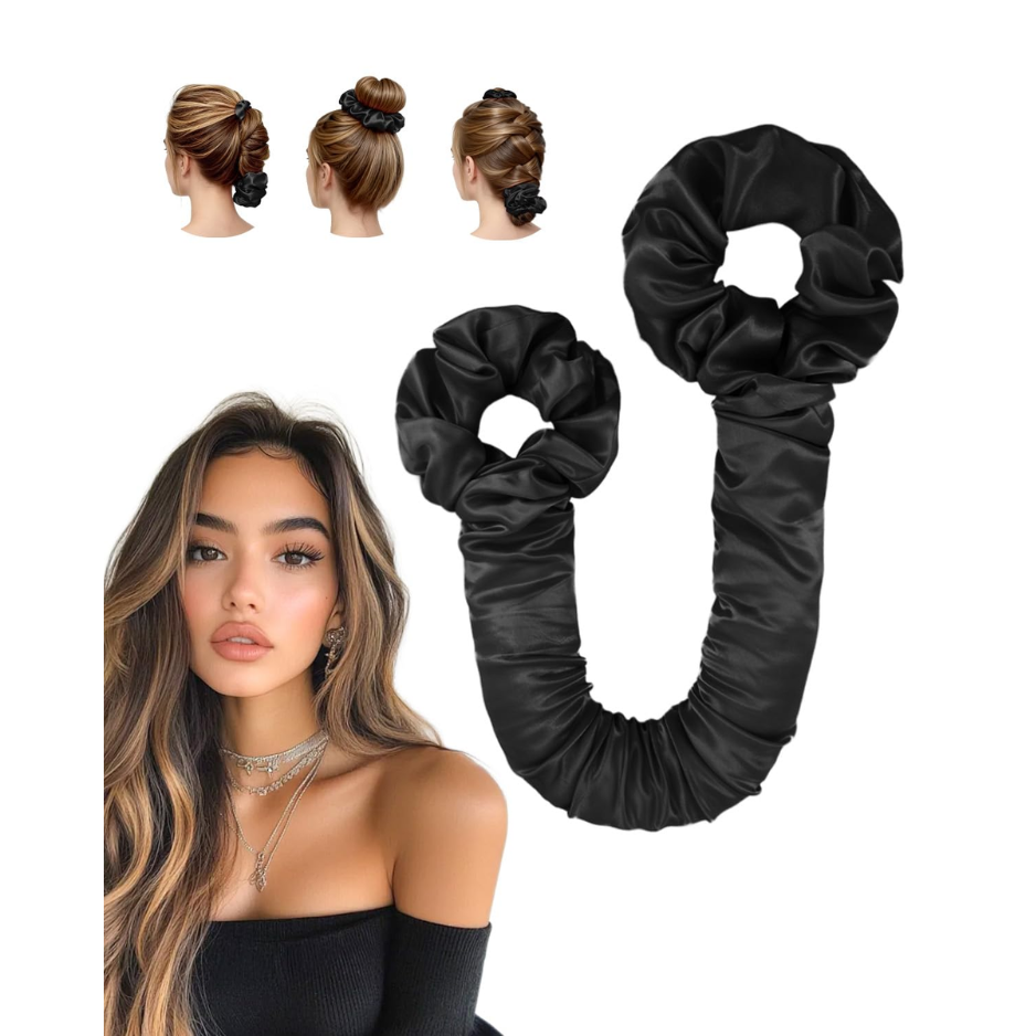 QUEEN Grande Cetim Heatless Cabelo Curler Para Longo Cabelo Grosso, Tudo Em Um Overnight Curling Rod