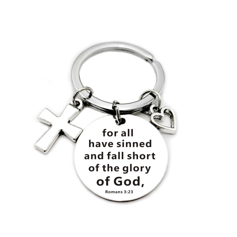 … Scripture Pendant Cross Heart Charms Keychain