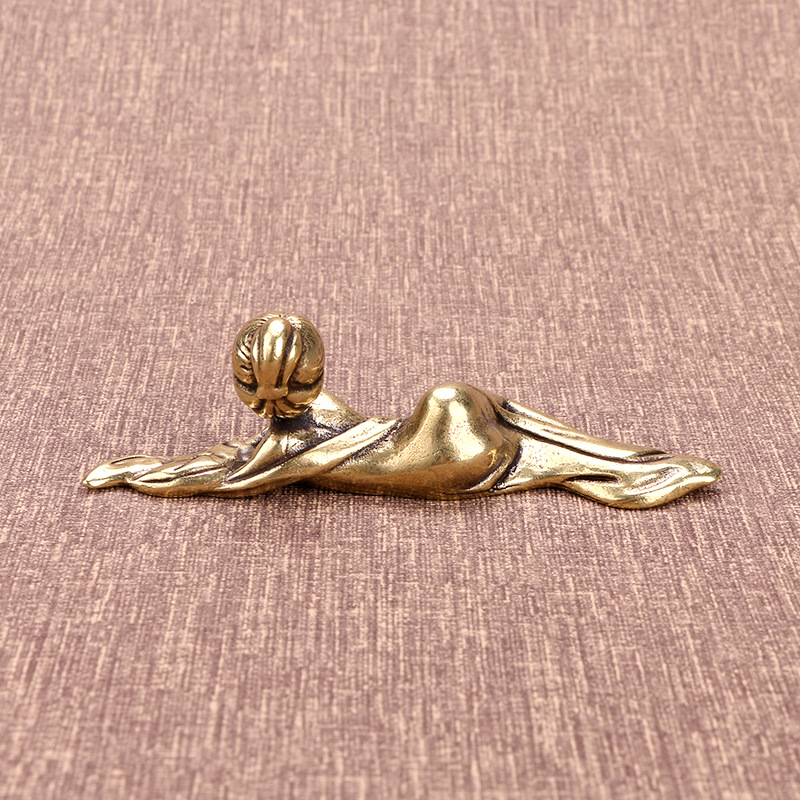 Pure Copper Ancient Maid Paperweight Ornament Brass Pen