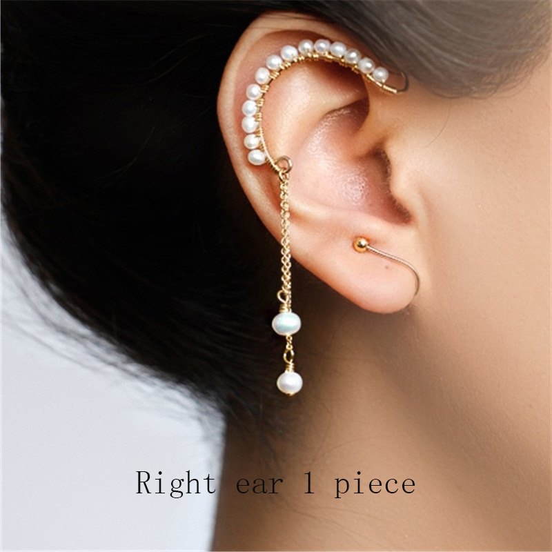French Romantic Style Natural Freshwater Pearl Earrings