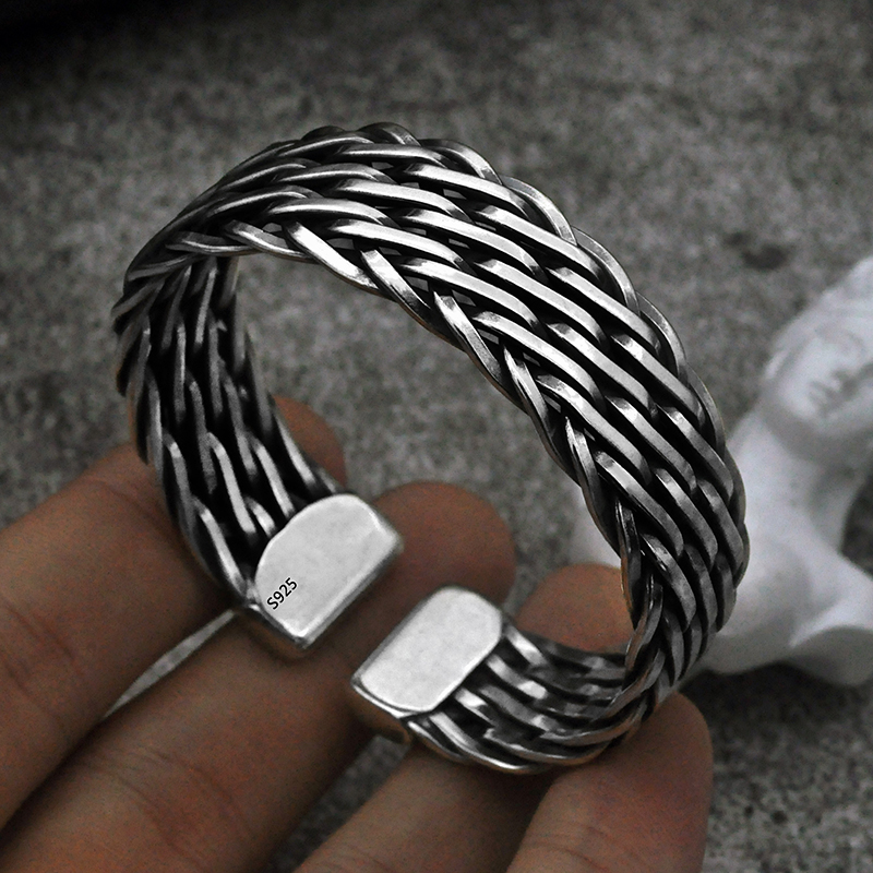 Men's Sterling Silver Handwoven Braided Bracelet