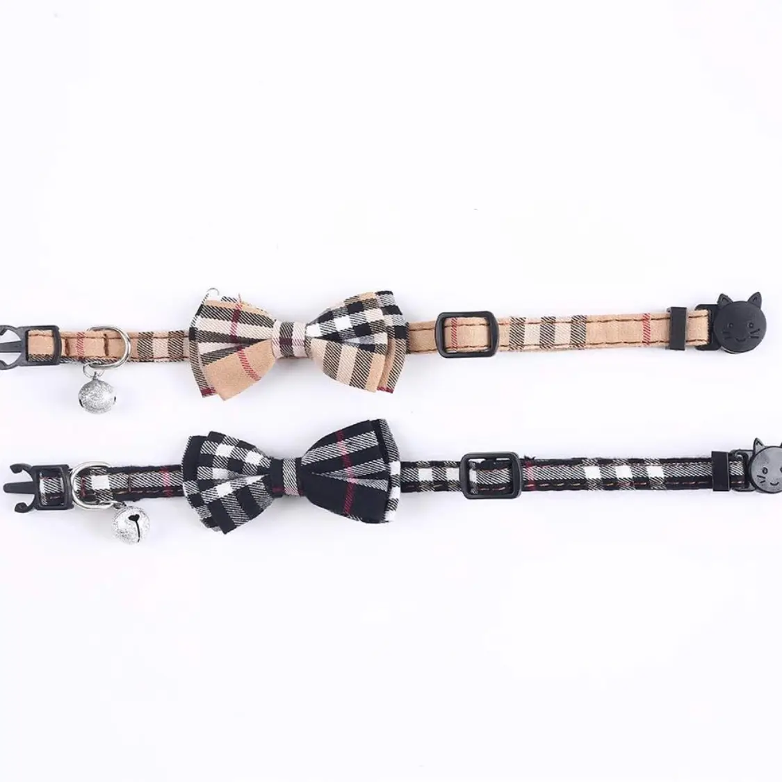 Cat Collars Breakaway With Cute Bow Bell 2 Pack Kitten Collar Plaid Cat Collar With Removable Bowtie Cat Collar For Cats Kittens