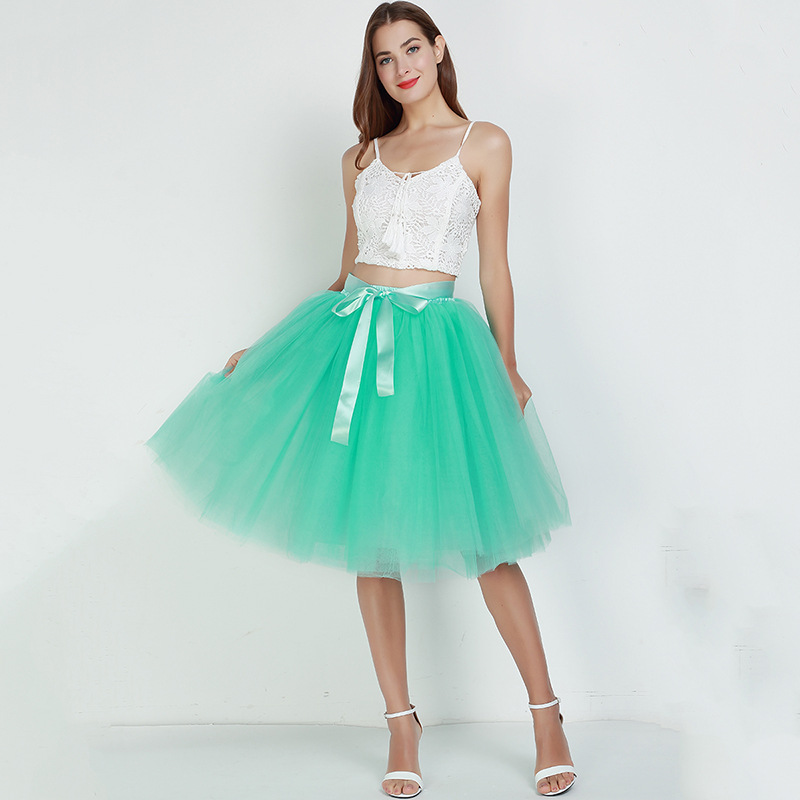 Layered Tutu Tulle Womens High Waist Skirts Mint - Shop at LoveMi