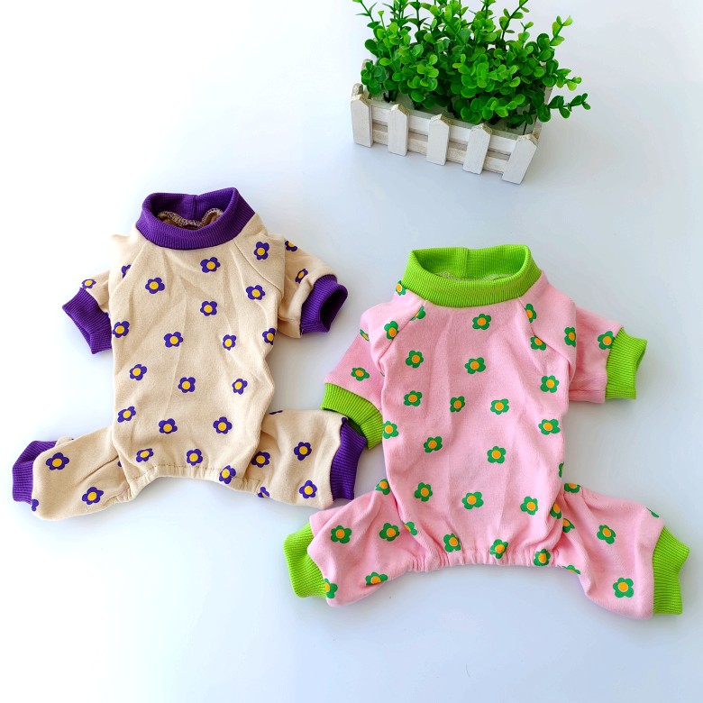 Colorful Chrysanthemum Home Clothes Cotton Pet Pajamas