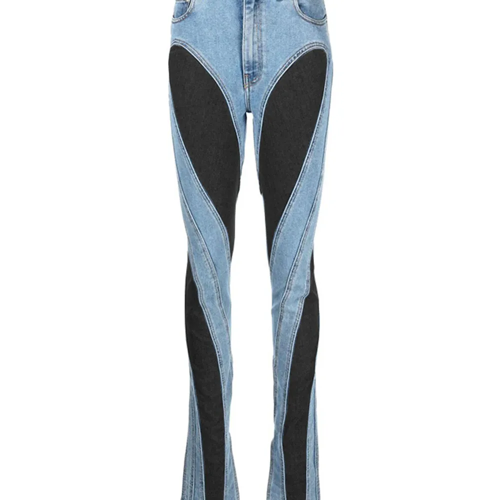 Women's Patchwork Washable Casual Pants - Blue