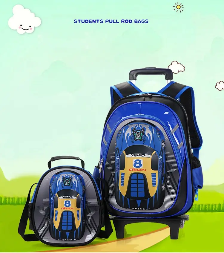 The New Men's Detachable Trolley Schoolbag Reduces the Burden