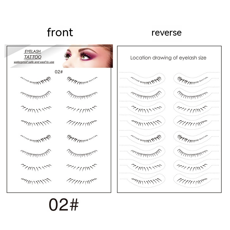 Lower Eyelashes Tattoo Sticker Disposable Waterproof Eyelash 02 - Shop at LoveMi
