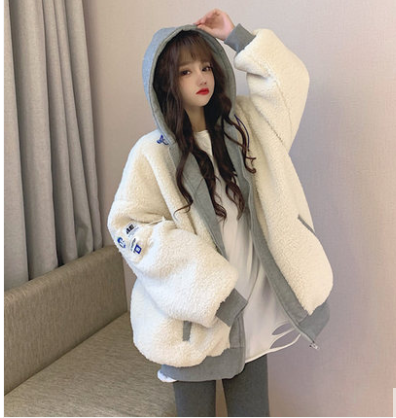 Girls' Autumn And Winter Lamb Wool Coat Grey - Shop at LoveMi