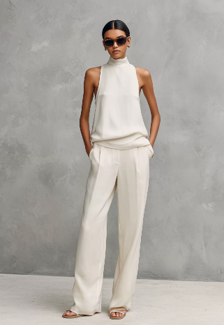 Sleeveless Top Trousers Set