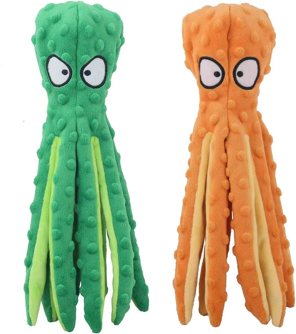 Dog Squeaky Toys Octopus No Stuffing Crinkle