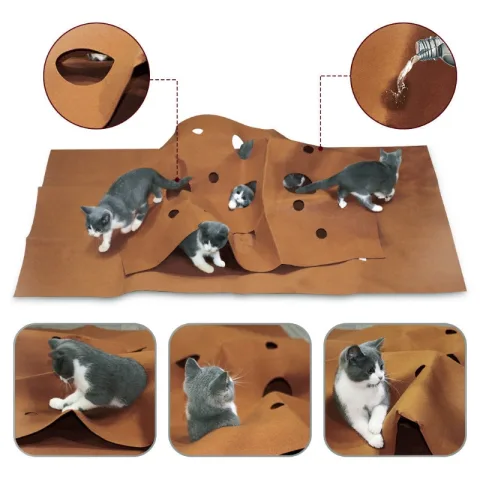 Cat Playing Mat Training Pet Activity Play Mats Collapsible