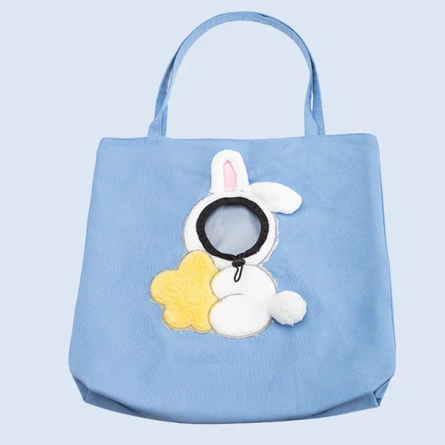 Little Bee Design Cat Dog Carrier Bags Portable Breathable Bag Soft Pet Carriers With Safety Zippers Outgoing Travel Pets Handbag Blue - Shop at LoveMi