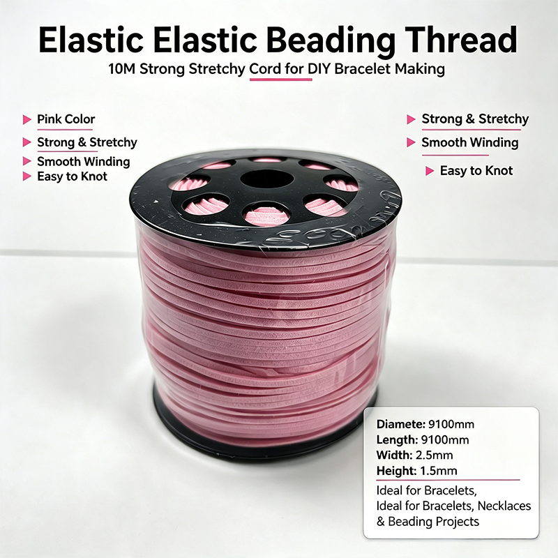 Flat Elastic Beading Thread Cord, DIY Jewelry Making String For Bracelet Necklace Hanging Ornament Crafts