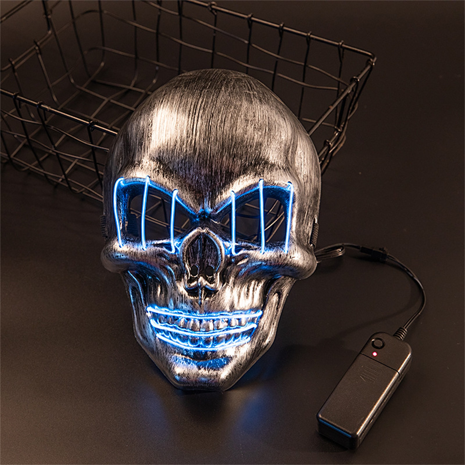 Glowing Mask Skull And Crossbones Cold Light Mask Dance Party Bar Dance Mask — foto 5