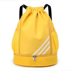 Lightweight Foldable Travel Sports Simple Backpack - Yellow - View 1
