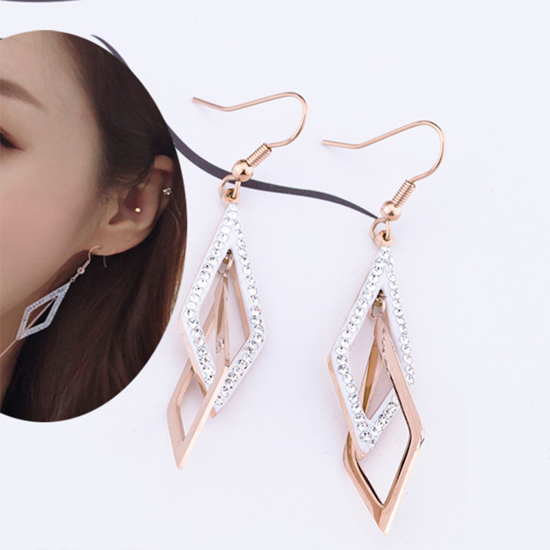 Title 1, Silver Needle Korean Earrings Temperament All-m...