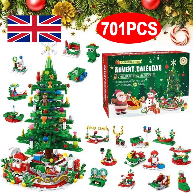 24pcs Advent Calendar 2026 Christmas Tree Building Set