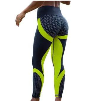 Yoga Fitness Leggings Women Pants Fitness Slim Tights Gym Running Sports Clothing - Yellow