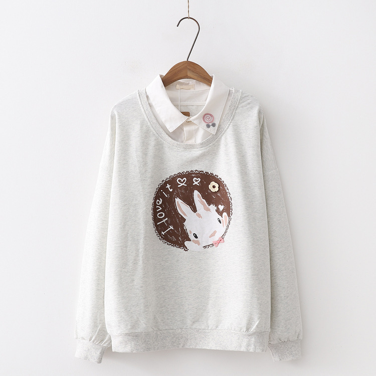 Title 6, Flower solid color white collar sweater