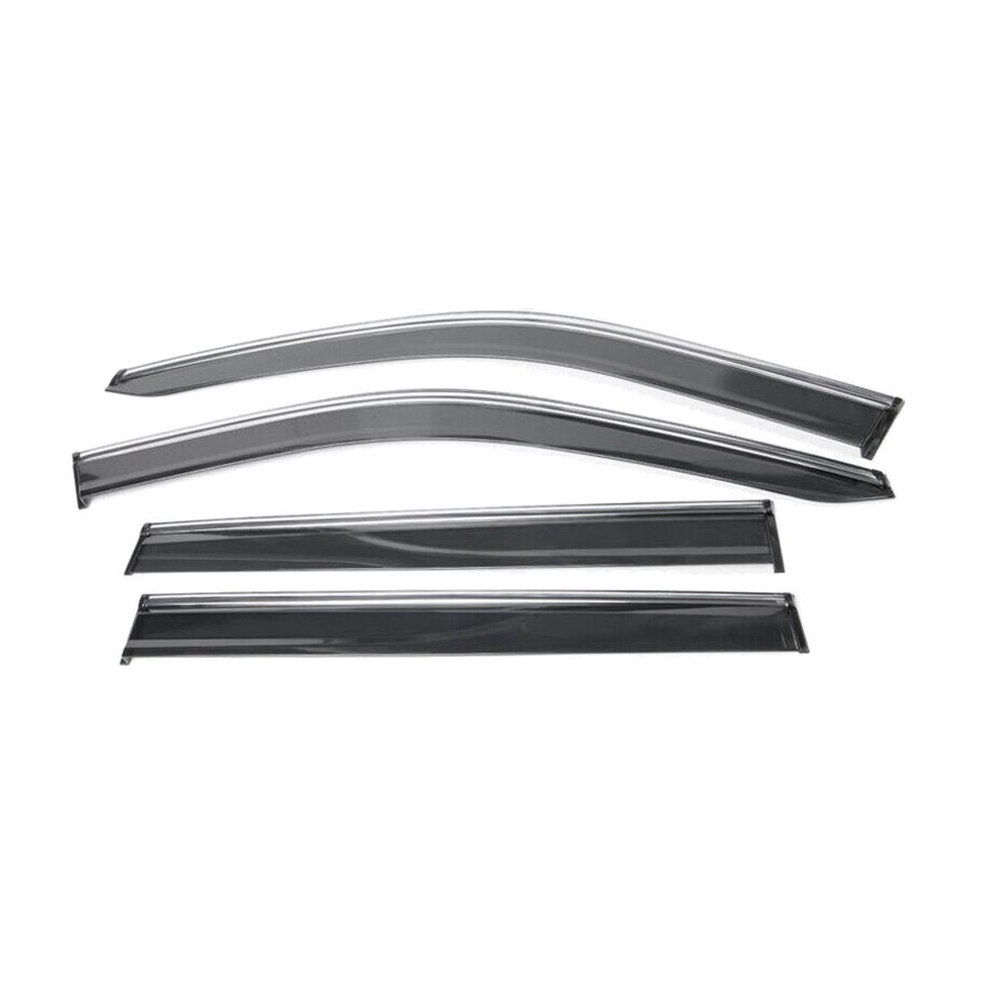 Fits 17-23 J Eep Compass MP Polycarbonate W-Chrome Trim Window Visors Deflector