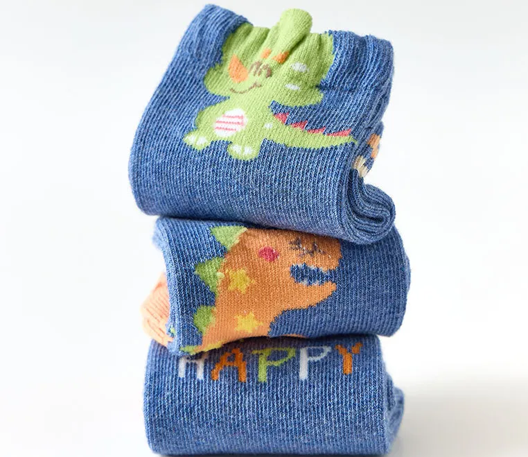 Fashion New Dark Boys Five-pointed Star Dinosaur Socks