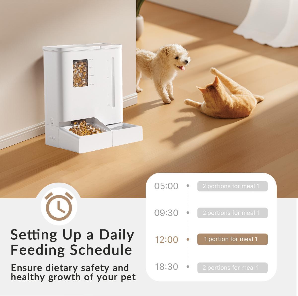 Waithem WiFi Automatic Pet Feeder & Waterer 2-in-1 Set App-Controlled, 2-Week Capacity, Detachable &Washable, Moisture-Proof — foto 9