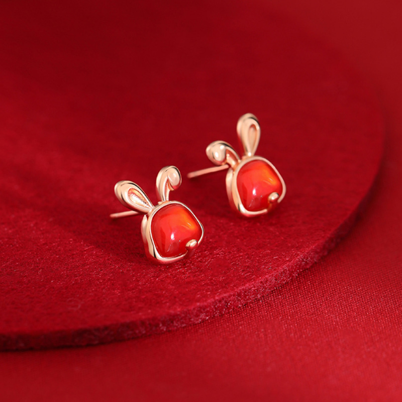 New Year Of The Rabbit Earrings Light And Luxury Girl